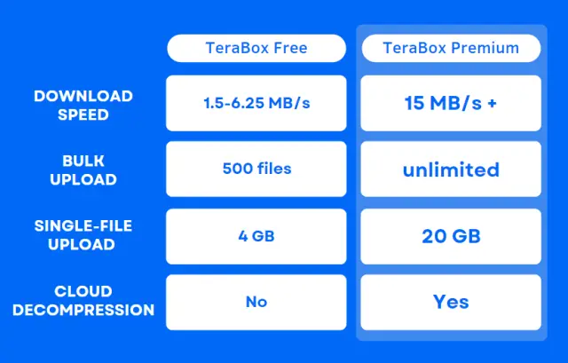 Features of Terabox Premium Version 